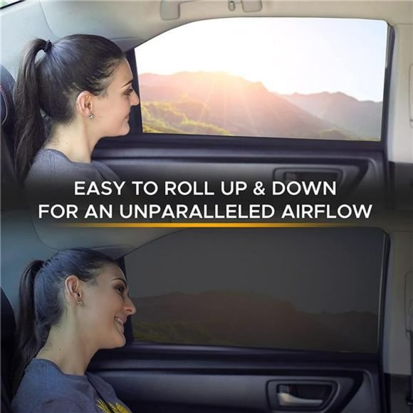 Baby Car Window Shades for Side Windows (Pack of 2) | Large 38"x21" - Picture 3 of 6